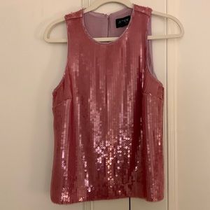 J.Crew Collection Sequin Top Size Small Pink Tank Blouse